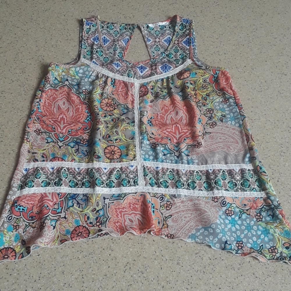 Spence asymmetrical tank blouse.
